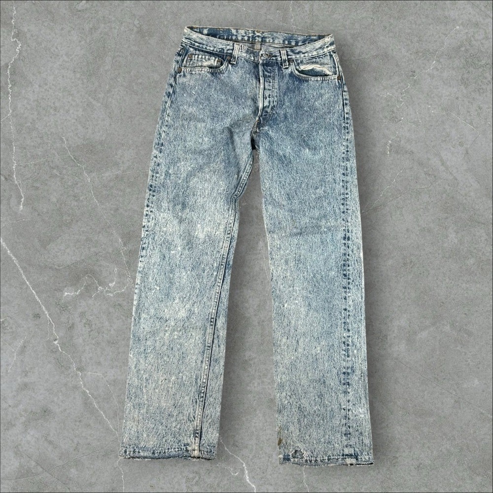 Vintage Levi's 501 Jeans Mens 32x30 Blue Acid Wash Made In USA Straight Buttons